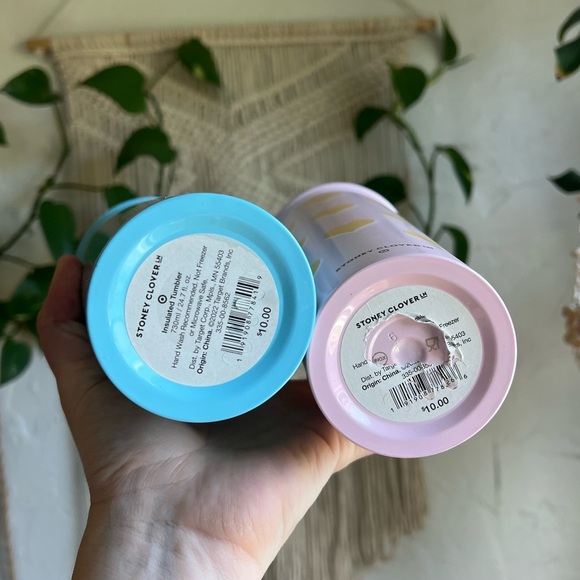 Set of 2 Stoney Clover Lane x Target Tumblers Blue Smiley & Pink Heart Cups 23oz - Picture 3 of 8